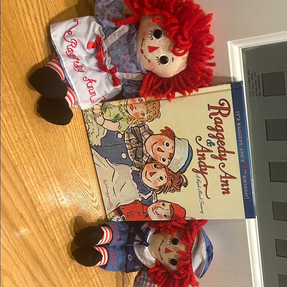 Raggedy Ann and Andy Dolls with Story Treasury Book